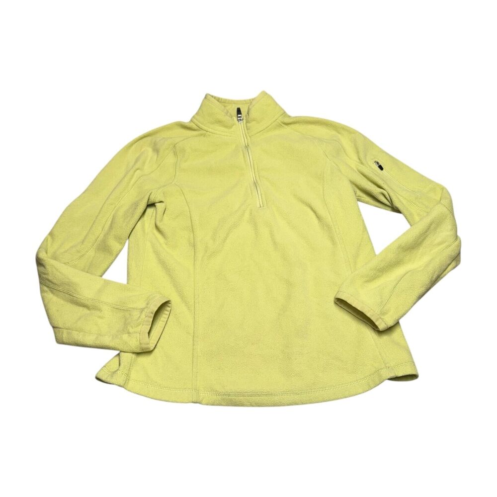 Eddie Bauer Sweatshirt Women's Small Yellow Quarter Zip Long Sleeve Pullover